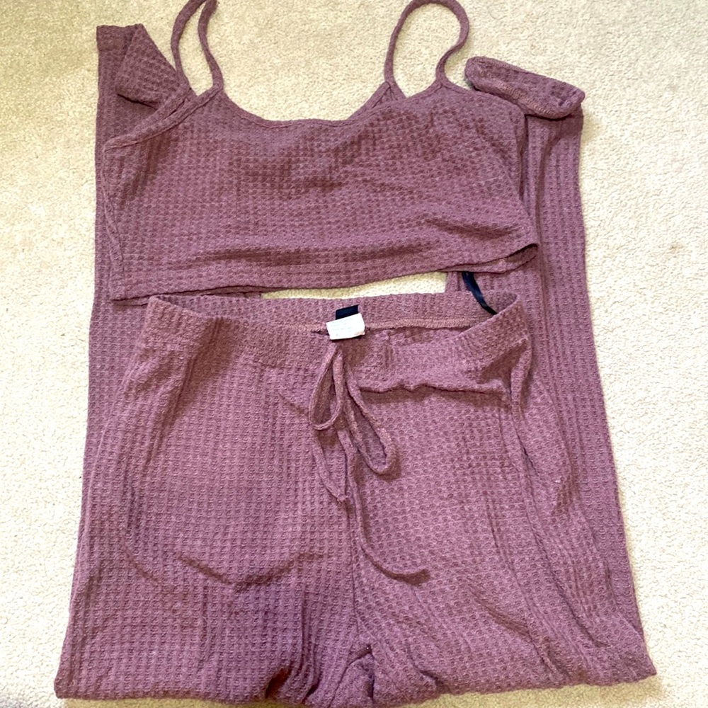 Womens waffle sleep set